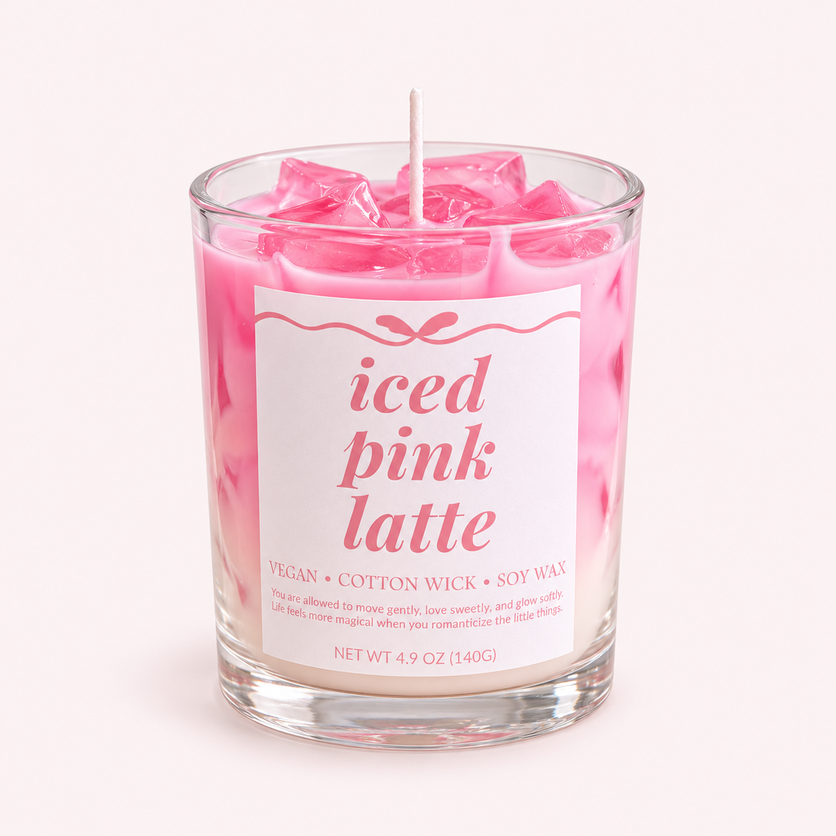 Iced Pink Latte Candle