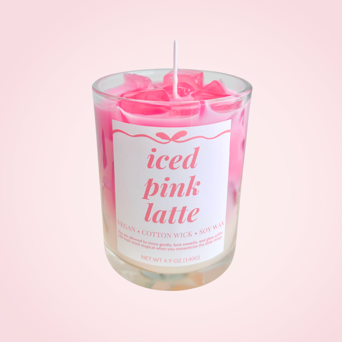 Iced Pink Latte Candle